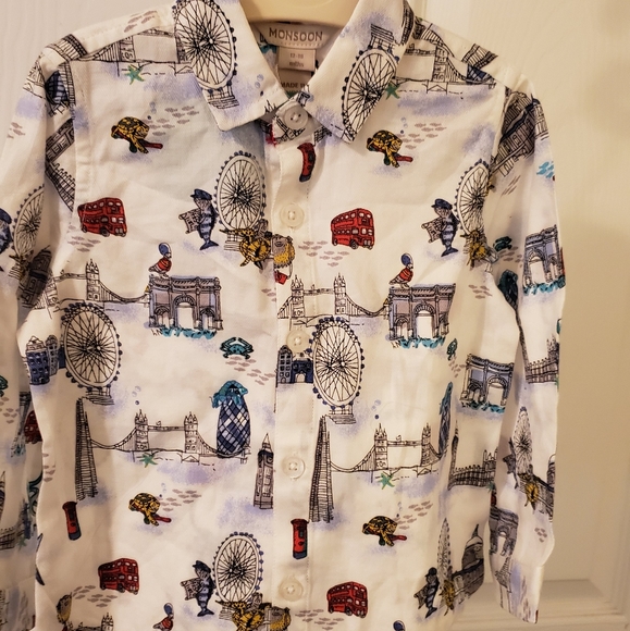 Monsoon shirt with London sights - Picture 1 of 6